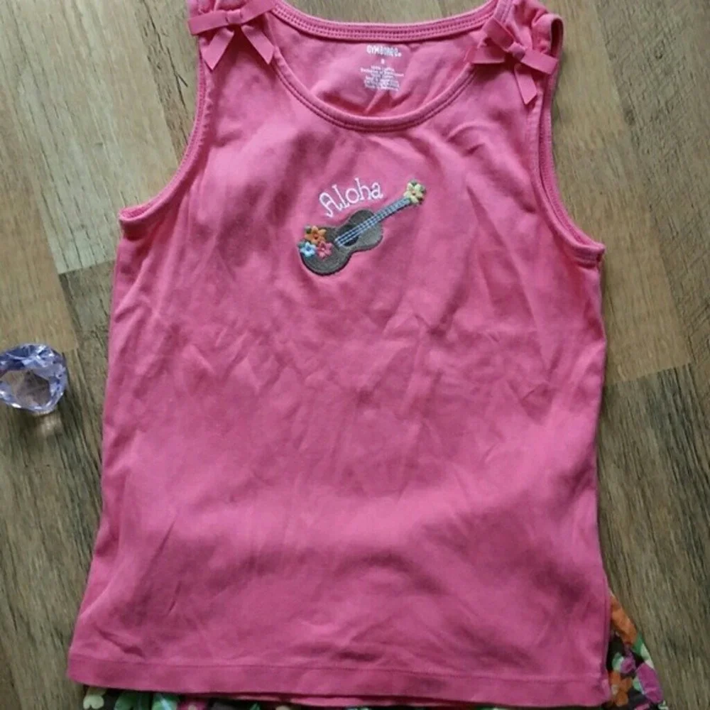 Gymboree Girls Aloha Tank Top and Floral Skirt Outfit Size 7-8‎